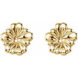 14K Yellow Floral-Inspired Earring Jackets