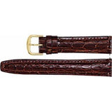 18 mm Regular Camel Leather Crocodile Grain Semi-Padded Watch Band