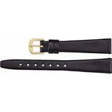 13 mm Long Black Leather Flat Calf Watch Band