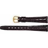 12 mm Regular Brown Crocodile Grain Semi-Padded Watch Band