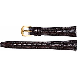 12 mm Regular Brown Crocodile Grain Semi-Padded Watch Band
