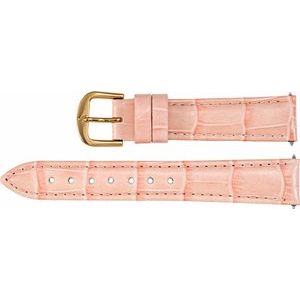 14 mm Regular Pink Leather Alligator Grain Padded Watch Band