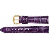 18 mm Long Purple Alligator Grain Padded Watch Band