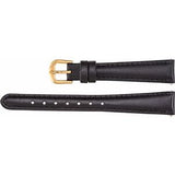 16 mm Regular Black Leather Calf Padded Watch Band