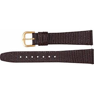 16 mm Short Brown Lizard Grain Flat Watch Band