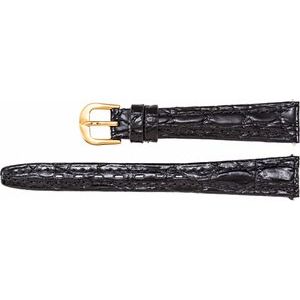 13 mm Regular Black Crocodile Grain Semi-Padded Watch Band