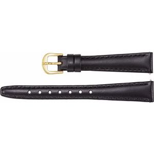 14 mm Long Black Saddle Padded Watch Band