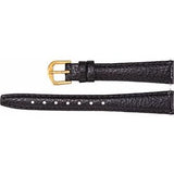13 mm Regular Black Textured Calf Semi-Padded Watch Band
