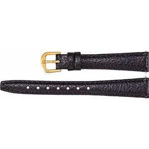 13 mm Regular Black Textured Calf Semi-Padded Watch Band