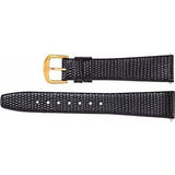 17 mm Long Black Lizard Grain Flat Watch Band