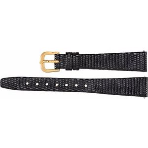 10 mm Regular Black Lizard Grain Flat Watch Band