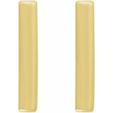 14K Yellow Vertical Bar Earrings