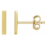 14K Yellow Vertical Bar Earrings