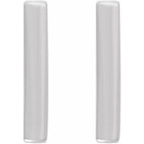 14K White Vertical Bar Earrings