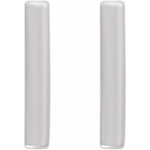14K White Vertical Bar Earrings