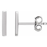 14K White Vertical Bar Earrings