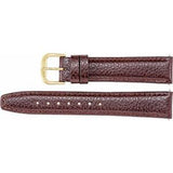 16 mm Long Brown Textured Calf Semi-Padded Watch Band