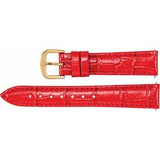 18 mm Long Red Alligator Grain Padded Watch Band