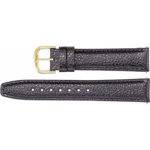 26 mm Regular Black Leather Textured Calf Semi-Padded Watch Band