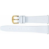 16 mm Long White Leather Flat Calf Watch Band