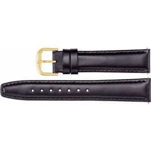 18 mm Long Black Saddle Padded Watch Band