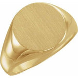 14K Yellow Round Signet Ring
