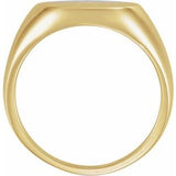 14K Yellow Round Signet Ring