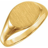 18K Yellow 12x9 mm Oval Signet Ring