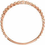 14K Rose Stackable Bead Ring