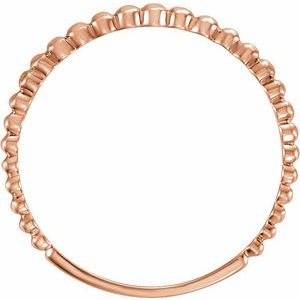 14K Rose Stackable Bead Ring