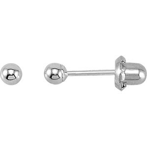 14K White Gold-Plated 14K Yellow Gold  Ball Inverness® Piercing Stud Earrings