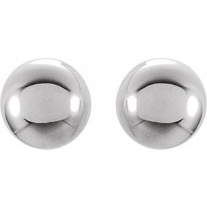 14K White 4 mm Ball Stud Earrings