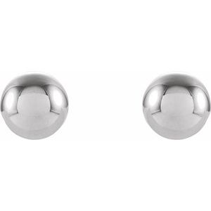 14K White 3 mm Ball Stud Earrings