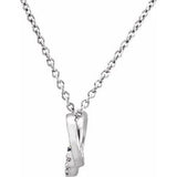 14K White .06 CTW Natural Diamond Circle 18" Necklace