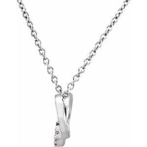 14K White .06 CTW Natural Diamond Circle 18" Necklace