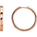14K Rose Hinged 34 mm Hoop Earrings