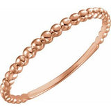 14K Rose Stackable Bead Ring