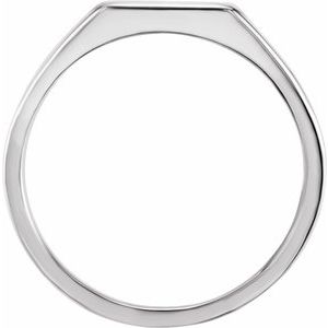 Platinum 12x10 mm Rectangle Signet Ring