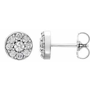 Platinum 3/8 CTW Natural Diamond Earrings