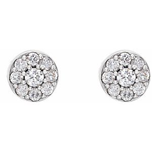Platinum 3/8 CTW Natural Diamond Earrings