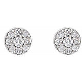 14K White 3/8 CTW Natural Diamond Earrings