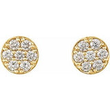 14K Yellow 3/8 CTW Natural Diamond Cluster Earrings