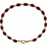 14K Yellow Natural Mozambique Garnet 7.25" Bracelet