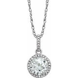 Sterling Silver Lab-Grown White Sapphire & .01 CTW Natural Diamond 18" Necklace