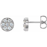 14K White 3/8 CTW Natural Diamond Cluster Earrings