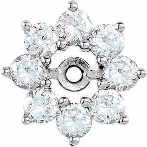 14K White 3/4 CTW Natural Diamond Earring Jackets