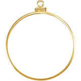 14K Yellow Coin Frame Dangle for 34.3x2.4 mm Coin