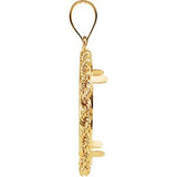 14K Yellow Rope Coin Frame Bezel Pendant Mounting for 21.5x1.5 mm Coin