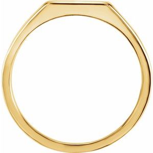 14K Yellow 12x10 mm Rectangle Signet Ring