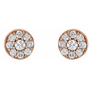 14K Rose 3/8 CTW Natural Diamond Earrings